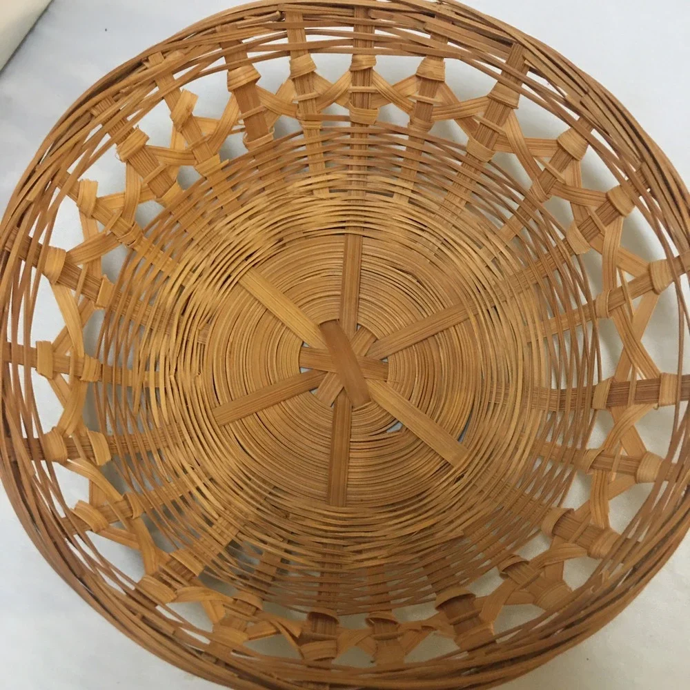 Woven Bamboo Basket Bowl Home Decor 8